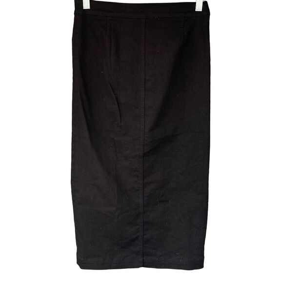1513 Final Touch Black Button Stretch Pencil Skirt Size Small - Picture 2 of 6